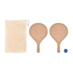 Wooden Bat and Ball Set In Cotton Pouch RAQUET