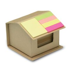 RECYCLOPAD Recycled House Shaped Memo Pad And Sticky Notes Dispenser