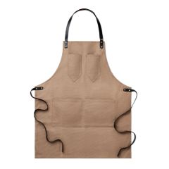 CHEF Waxed Canvas Apron With Leather Detail