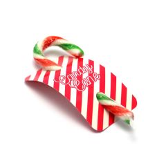 Candy Canes With Printed Festive Card