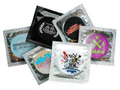 Condoms In Foil Wrapper With Printed Label