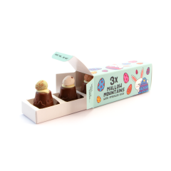 Eco Gift Box With A Trio Of Marshmallow Mountains Topped With Mini Easter Eggs