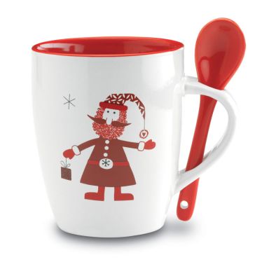 CLAUS Santa Christmas Gift Mug With Spoon