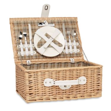 MIMBRE Wicker Picnic Basket With Accessories 2 Persons