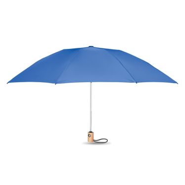 LEEDS Recycled RPET Automatic Umbrella With Bamboo Handle 23 Inch
