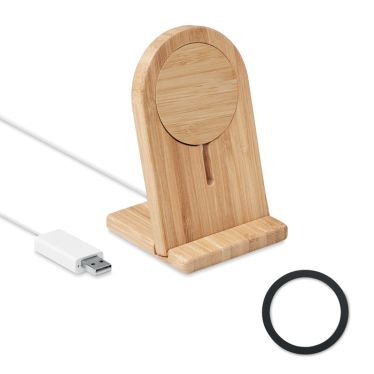 HINTOIS Magnetic Bamboo Wireless Charger Phone Stand