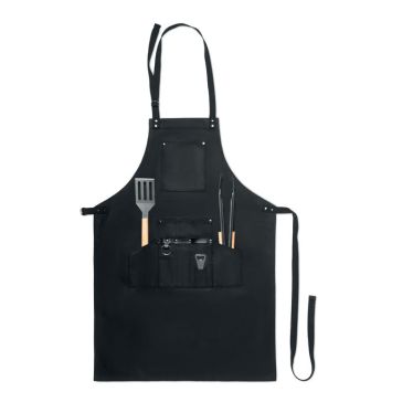 SOUS CHEF Waxed Canvas Apron With BBQ Tools Set