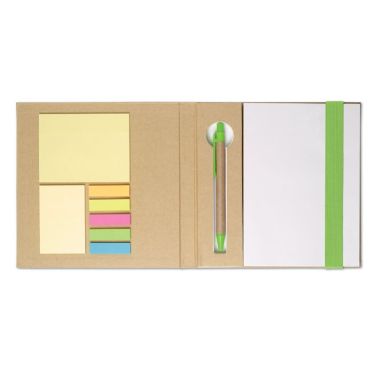 QUINCY Notepad Sticky Notes And Pen In Recycled Folder
