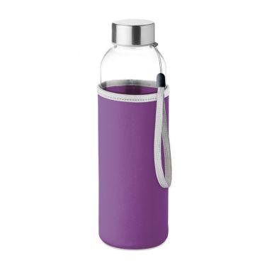 UTAH GLASS Reusable Bottle With Protective Purple Pouch