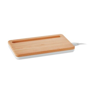 KERALA Bamboo Wireless Charger Phone Stand With USB Hub