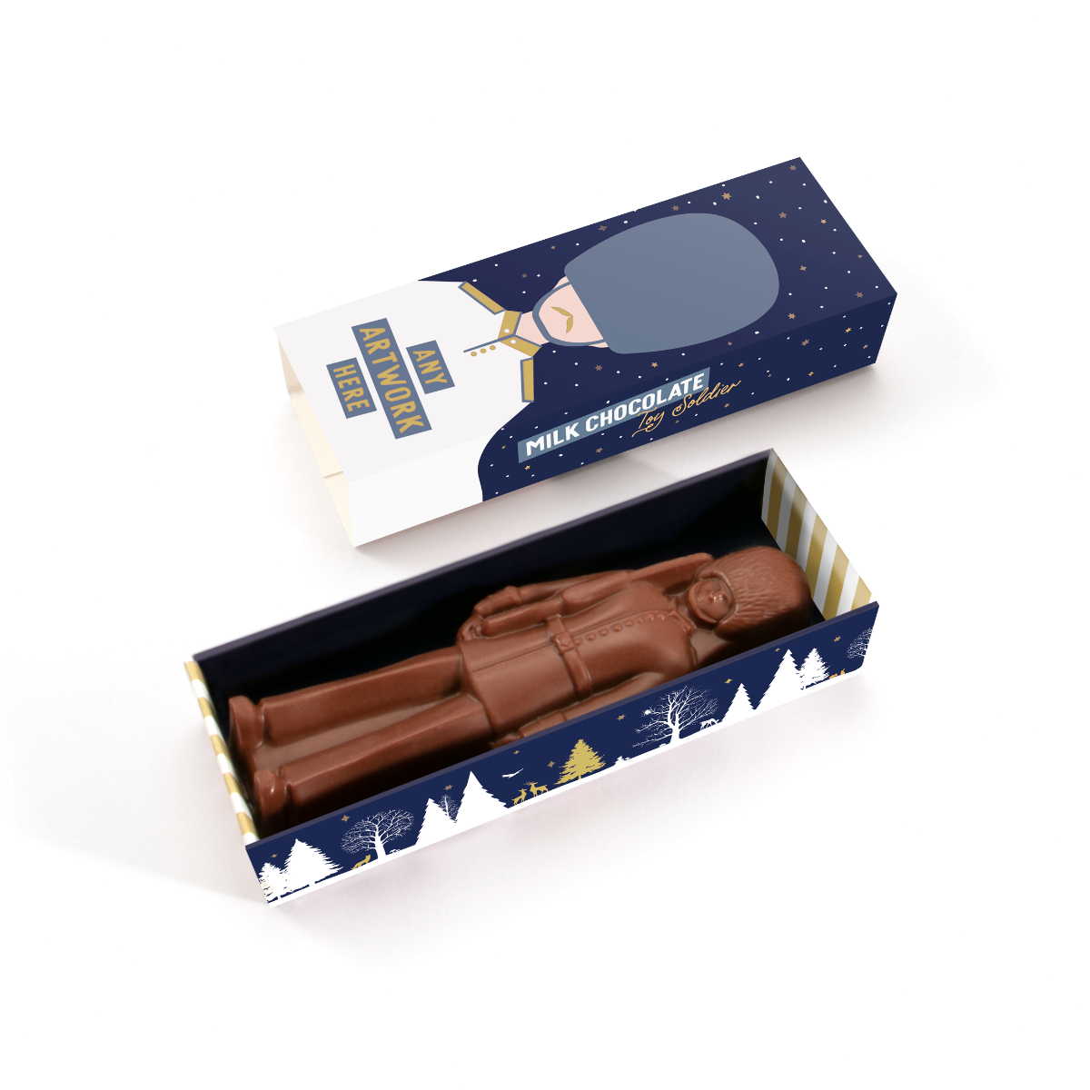 Promotional Christmas Chocolate Toy Solider With Gift Box | Printed