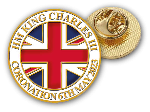 Coronation enamel pin badges