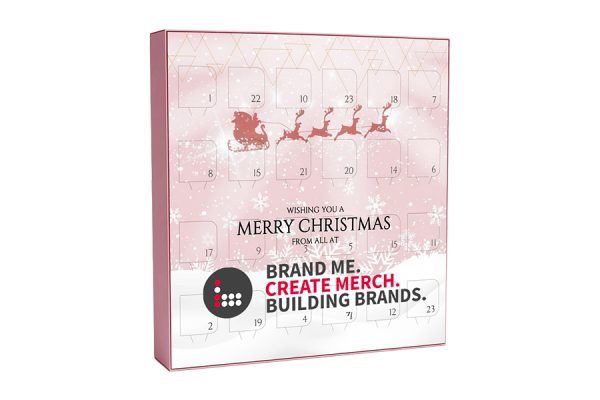 Branded eco-friendly advent calendar with company logo, Christmas season UK décor