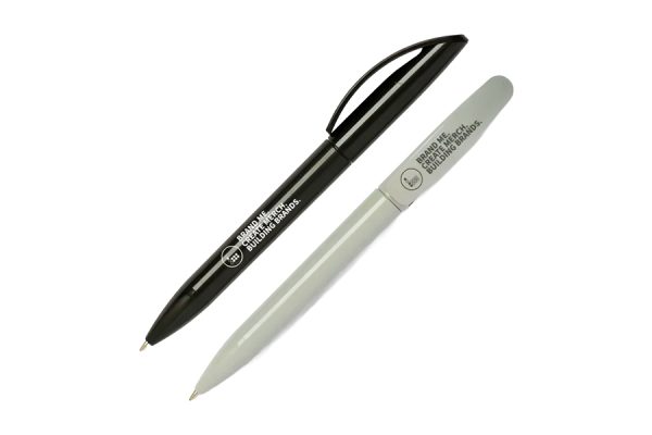 Recycled-material branded pen with company logo, sustainable business giveaway UK